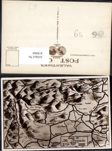 418866,Landkarten Ak Sketch of The Trossachs Callander Stirling Loch Lomond Vogelschau