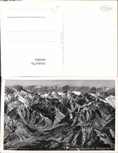 444984,Landkarten AK Orientierungskarte Zillertaleralpen Mayrhofen Zell a. Ziller