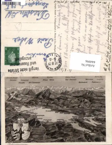 444996,Landkarten AK Bodenseepanorama Lindau Konstanz Gipfelkarte