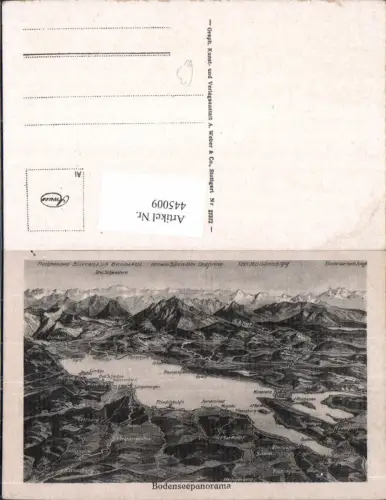 445009,Landkarten AK Bodenseepanorama Lindau Konstanz Gipfelkarte