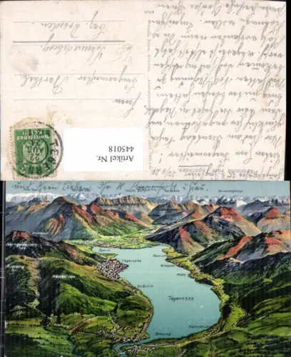 445018,Landkarten AK Tegernsee Egern Kaltenbrunn Gipfelkarte pub Ottmar Zieher