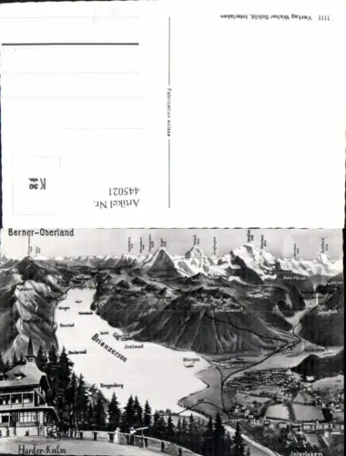 445021,Landkarten AK Berner-Oberland Brienzersee Interlaken Harder-Kulm