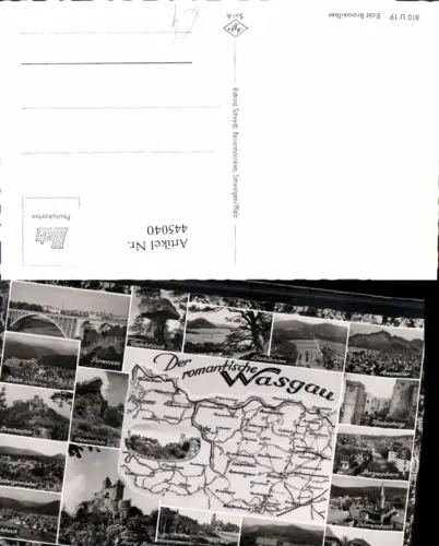 445040,Landkarten AK Wasgau Annweiler Weißenburg Dahn Hauenstein Fischbach