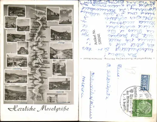 539241,Landkarten AK Moselgrüße Beilstein Trier Schweich Rüwer Lieser
