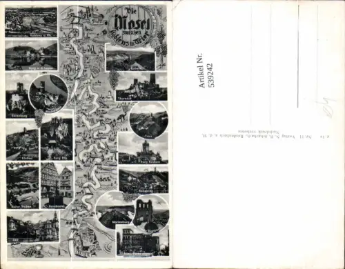 539242,Landkarten AK Mosel Koblenz Trier Beilstein Ehrenburg Zell Trarbach