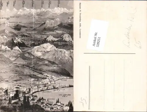 539251,Landkarten AK Lac Leman Sonzier Territet Chernex Chamby Montbovon