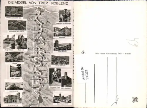 539253,Landkarten AK Mosel trier Koblenz Beilstein Cochem Marienburg Landshut