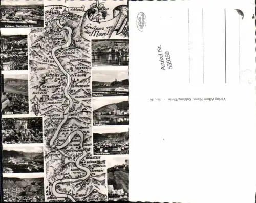 539259,Landkarten AK Mosel Koblenz Treis Cochem Eller Neef Beilstein