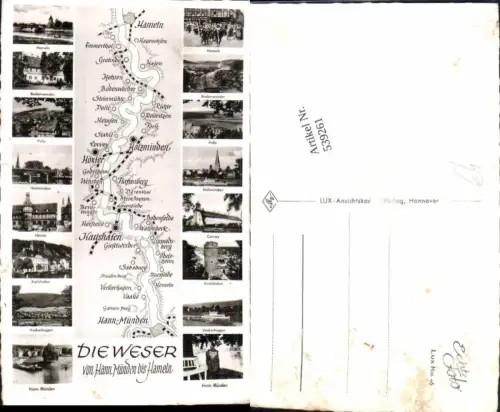 539261,Landkarten AK Weser Hann. Münden Hameln Holzminden Höxter Corvey