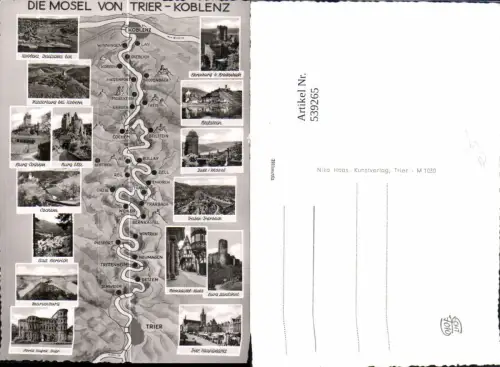 539265,Landkarten AK Trier Koblenz Dieblich Treis Wehlen Trittenheim Neumagen Detzem