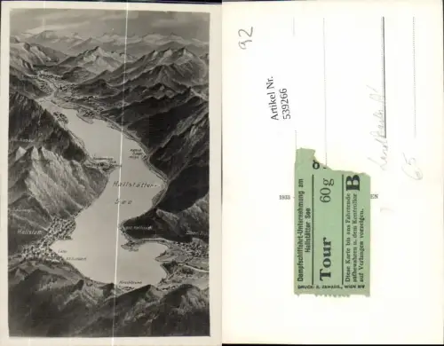 539266,Landkarten AK Hallstatt Hallstättersee Steeg Gosau Goisern Eintrittskarte Tour