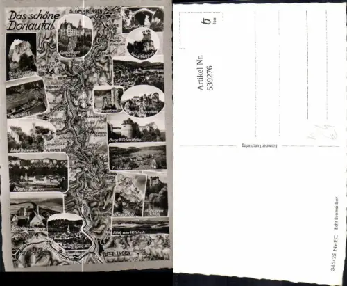 539276,Landkarten AK Donautal Tuttlingen Fridingen Beuron Dietfurt Gutenstein