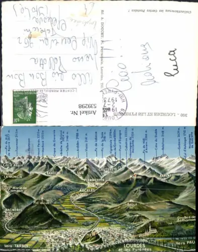 539298,Vogelschau AK Lourdes Tarbes Bagneres Argeles Pibeste Arrens Cauterets Luz