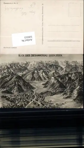 539315,Künstler Eugen Felle Isny Vogelschau AK Oberammergau Ettal