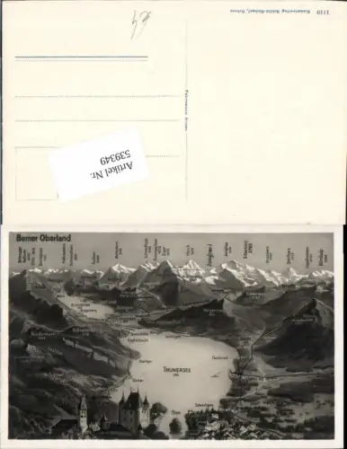 539349,Landkarten AK Thun Thunersee Scherzlingen Gunten Sigriswil leissingen Spiez