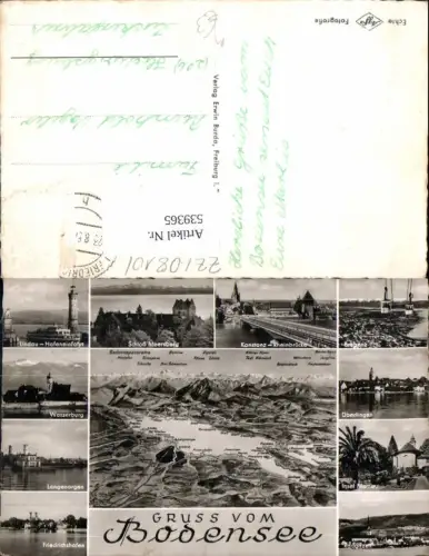 539365,Vogelschau AK Bodensee Langenargen Mainau Meersburg