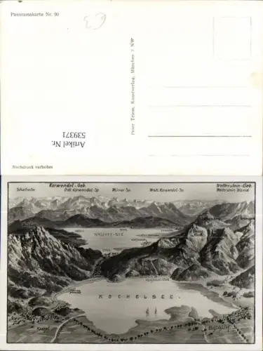 539371,Euge Felle Vogelschau AK Kochel Kochelsee Schlehdorf Walchensee Werk Urfeld