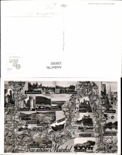 539392,Landkarten AK Maintal Obernburg Wertheim Zimmern Klingenberg Rothenfels Lohr Aschaffenburg