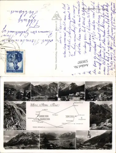 539397,Landkarten AK Imst Nassereith Reutte St. Anton Flexenstrasse Landeck fernpass