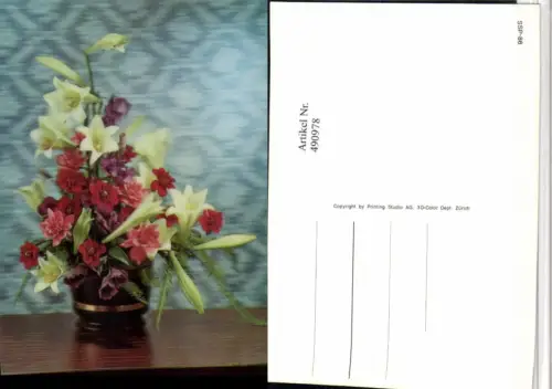 490978,3D 3 D 3-D Karte Wackelkarte Blumenstrauß Blumen