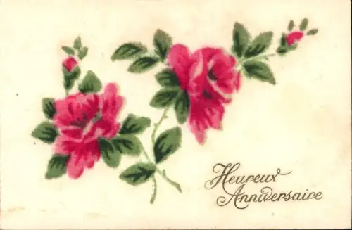 320501,Material Karte Rote Rosen Blumen Heureux Anniversaire