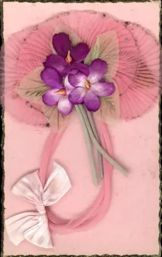338982,Material Ak Seide Stoff Blumen Schleife Kunstblumen