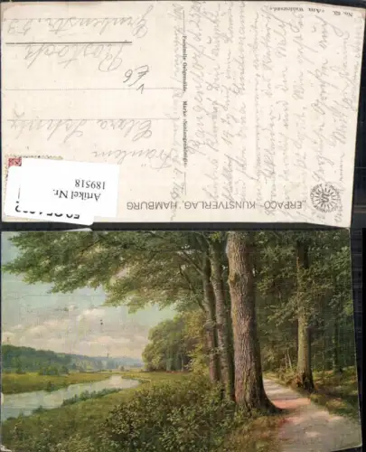 189518,Ölgemälde AK Erpaco Hamburg Facsimile Am Waldesrand Baum Bäume