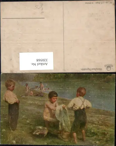 320568,Ölgemälde Imitations Ak J. F. Engel Im Freibad pub Oleoplast 304