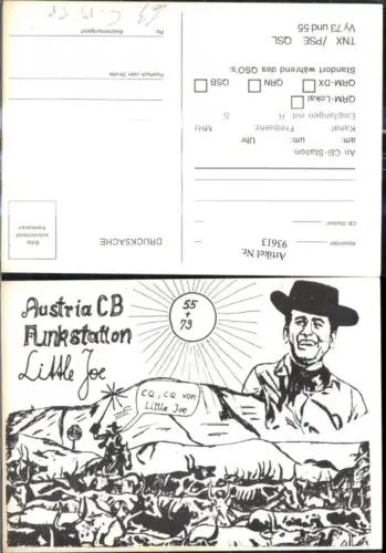 93613,QSL CB Karte Austria Little Joe Cowboy