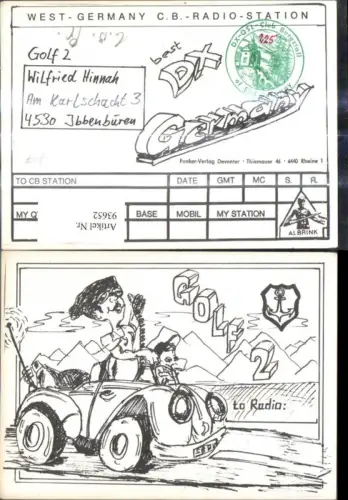93652,QSL CB Karte Ibbenbüren Golf 2 Auto