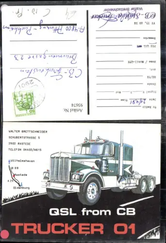 93674,QSL CB Karte Rastede Trucker 01 LKW Truck