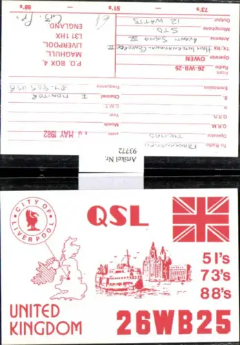 93772,QSL CB Karte Maghull Liverpool England 26WB25