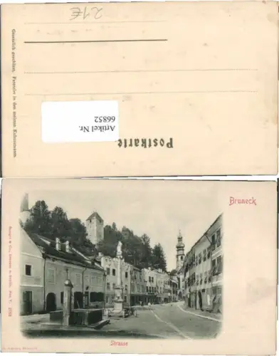 66852,RARE Reliefkarte Bruneck Brunico Marktplatz
