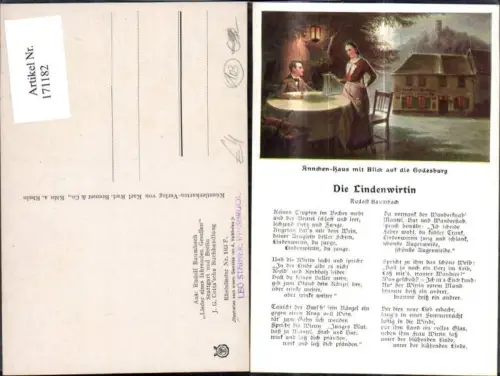 171182,Liedkarte Die Lindenwirtin Rudolf Baumbach sign A. Volkhofen jr.