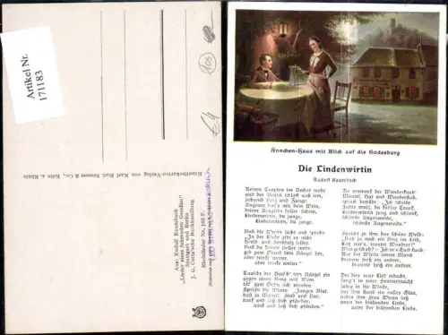 171183,Liedkarte Die Lindenwirtin Rudolf Baumbach sign A. Volkhofen jr.