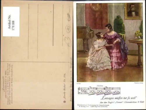 171188,Liedkarte Hannerl Dreimäderlhaus Franz Schubert sign A. Broch