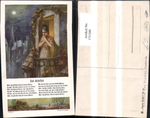 171200,Liedkarte Das Heidelind sign A. Broch