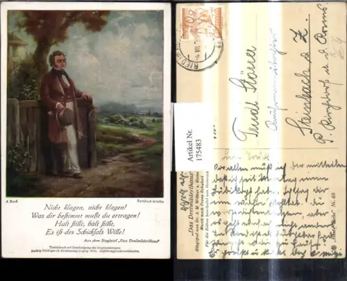 175483,Künstler Ak A. Broch Liedkarte Schubert Das Dreimäderlhaus
