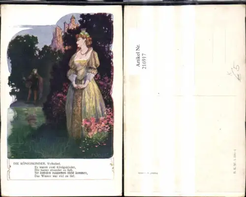 216917,Künstler Ak T. Welzl Die Königskinder Volkslied Text Liedkarte