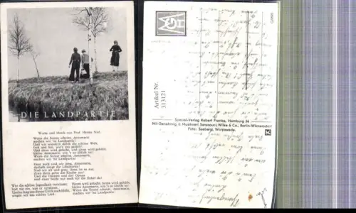 313121,Liedkarte Die Landpartie v. Prof. Herms Niel Text
