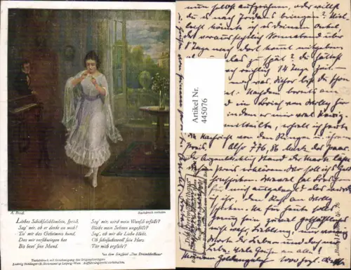 445076,Liedkarte A. Broch Das Dreimäderlhaus Schubert Musik