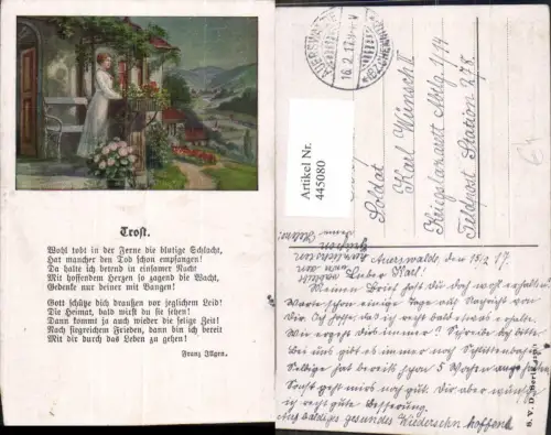 445080,Künstler Liedkarte Trost Frau Text Musik