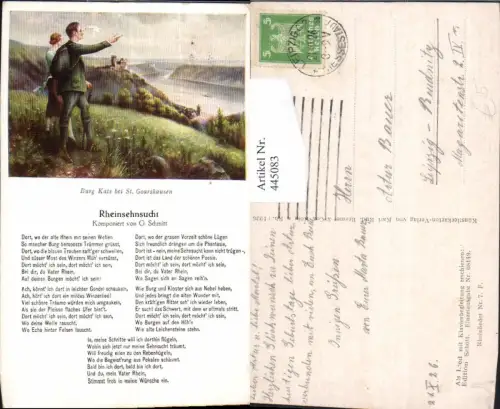 445083,Liedkarte Rheinsehnsucht G. Schmitt Text Musik