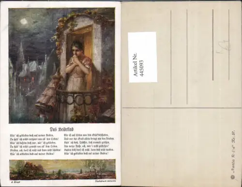 445093,Künstler Liedkarte A. Broch Das Heidekind Text Musik