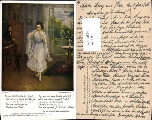 445094,Liedkarte A. Broch Das Dreimäderlhaus Schubert Musik