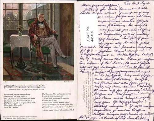 445100,Liedkarte A. Broch Hannerl Dreimäderlhaus Notenzeile Musik