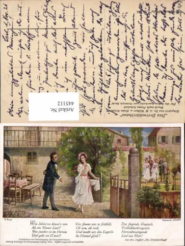 445112,Liedkarte A. Broch Das Dreimäderlhaus Schubert Musik