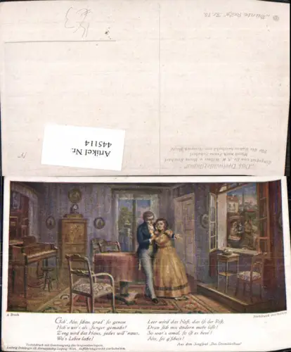 445114,Liedkarte A. Broch Das Dreimäderlhaus Schubert Musik