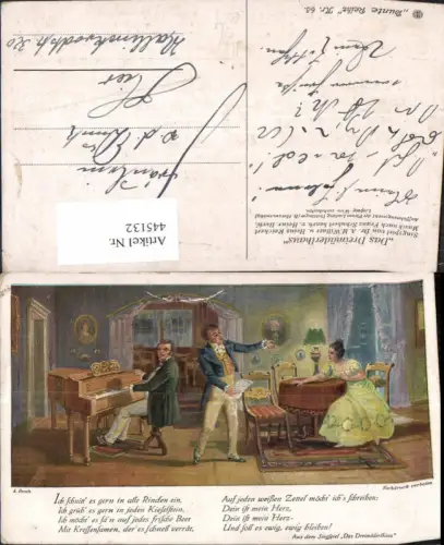 445132,Liedkarte A. Broch Das Dreimäderlhaus Schubert Musik