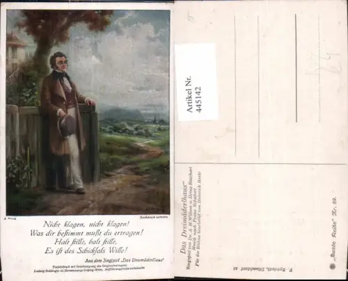 445142,Liedkarte A. Broch Das Dreimäderlhaus Schubert Musik